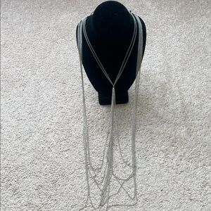 Elegant Silver Layered Body Necklace